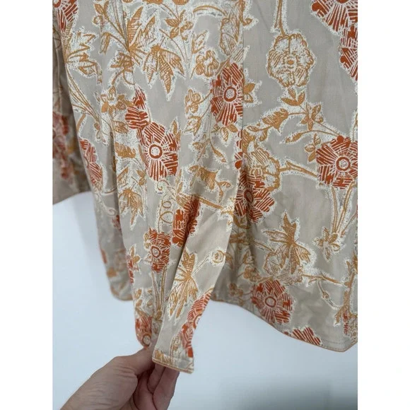Sigrid Olsen Sport Women’s Long Blazer Cream Orange Floral Size Small - Picture 8 of 10